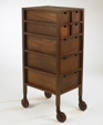 Mahogany Rolling Dresser with Turned Cocobolo Wheels