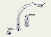 Waterfall Kitchen Pull-Down/Out Faucet