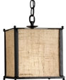 Square Burlap Iron Pendant