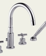 Trevi Cross Roman Tub with Hand Shower