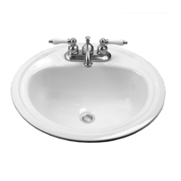 19" Round Enameled Steel Atlanta Countertop Lavatory (Model: 1315V)