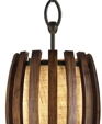 Modern Wood Burlap Pendant