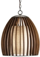 Curved Wood Burlap Pendant