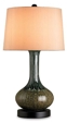 Ceramic Teal and Camel Lamp