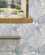 Topo Azul, handmade designed wallpaper