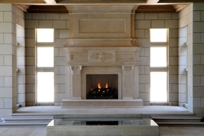 Large Limestone Fireplace