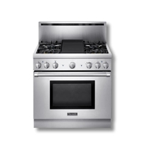 36" Pro Harmony All-Gas Range with 4 Star Burners (2 w/ ExtraLow) and Electric Griddle PRG364EDH
