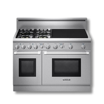 48" Pro Harmony Dual-Fuel Range with 4 Star Burners (2 w/ ExtraLow) and 24" Electric Griddle PRD484EEHU