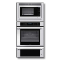 30" Masterpiece Series Stainless Steel Combination Oven with a Convection Microwave, True Convection Oven, Warming Drawer and Professional Handle MEMCW301EP