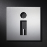 stainless steel male restroom (WC) sign