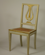 Paint and Gilt Lyre Back Swedish Chairs