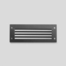 Recessed wall with louvers