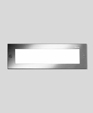 Recessed wall - stainless steel with white tempered glass