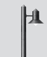 Bollard - post mount with shade