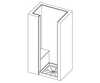 Lippert Square Shower with Wall in Front of Seat Lippert Square Shower with Wall in Front of Seat