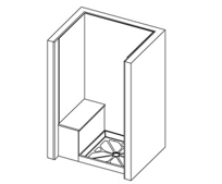 Lippert Square Shower without Wall in Front of Seat Lippert Square Shower without Wall in Front of Seat