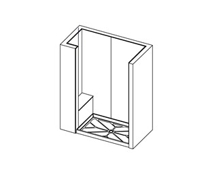 Lippert Two-Piece Back Wall Rectangular Shower with Wall in Front of Seat Lippert Two-Piece Back Wall Rectangular Shower with Wall in Front of Seat