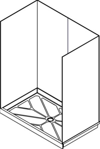 Prism Two-Piece Back Wall Rectangular Shower Prism Two-Piece Back Wall Rectangular Shower