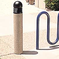 BRM823 Dome Top Louver Bollard with Concrete Base