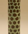 Green Glazed Cylindrical Ceramic Vase, Sea Plant Design