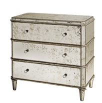 Antiqued Mirror Chest Of Drawers