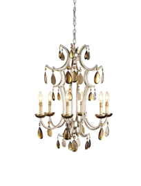 Modern Crystal Silver Leaf Chandelier