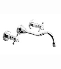 Wall Mounted Widespread Lavatory Set - Cross Handles