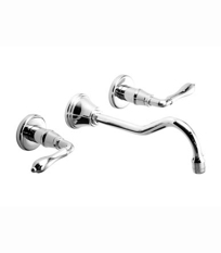 Wall Mounted Widespread Lavatory Set - Straight Lever Handles