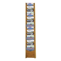 18-Pocket Wood Magazine Rack