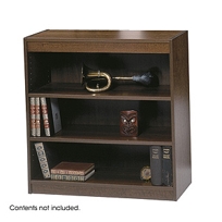 3-Shelf Square-Edge Veneer Bookcase