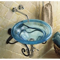 Spun Glass Vessels Lavatory - Aquamarine Glass