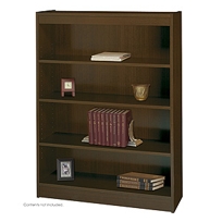 4-Shelf Square-Edge Veneer Bookcase