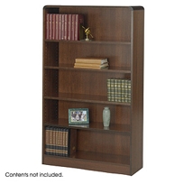 5-Shelf Radius-Edge Veneer Bookcase