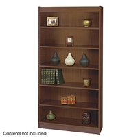 6-Shelf Square-Edge Veneer Bookcase