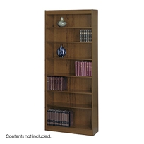 7-Shelf Square-Edge Veneer Bookcase