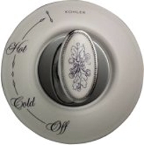 K-262-RB - Antique Provincial ceramic dial plate and handle inset