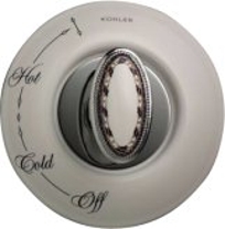 K-262-RT - Antique Russian Teacup ceramic dial plate and handle insert