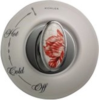 K-262-TL - Antique Fables & Flowers ceramic dial plate and handle inset
