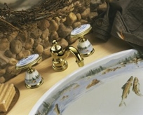 K-258-RF - Antique The Rod and the Fly ceramic handle insets and skirts