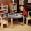 woody chalkboard table