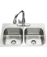 K-3371-1 - Verse double equal self-rimming kitchen sink