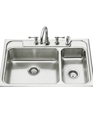 K-3256-3 - Ballad high/low self-rimming kitchen sink